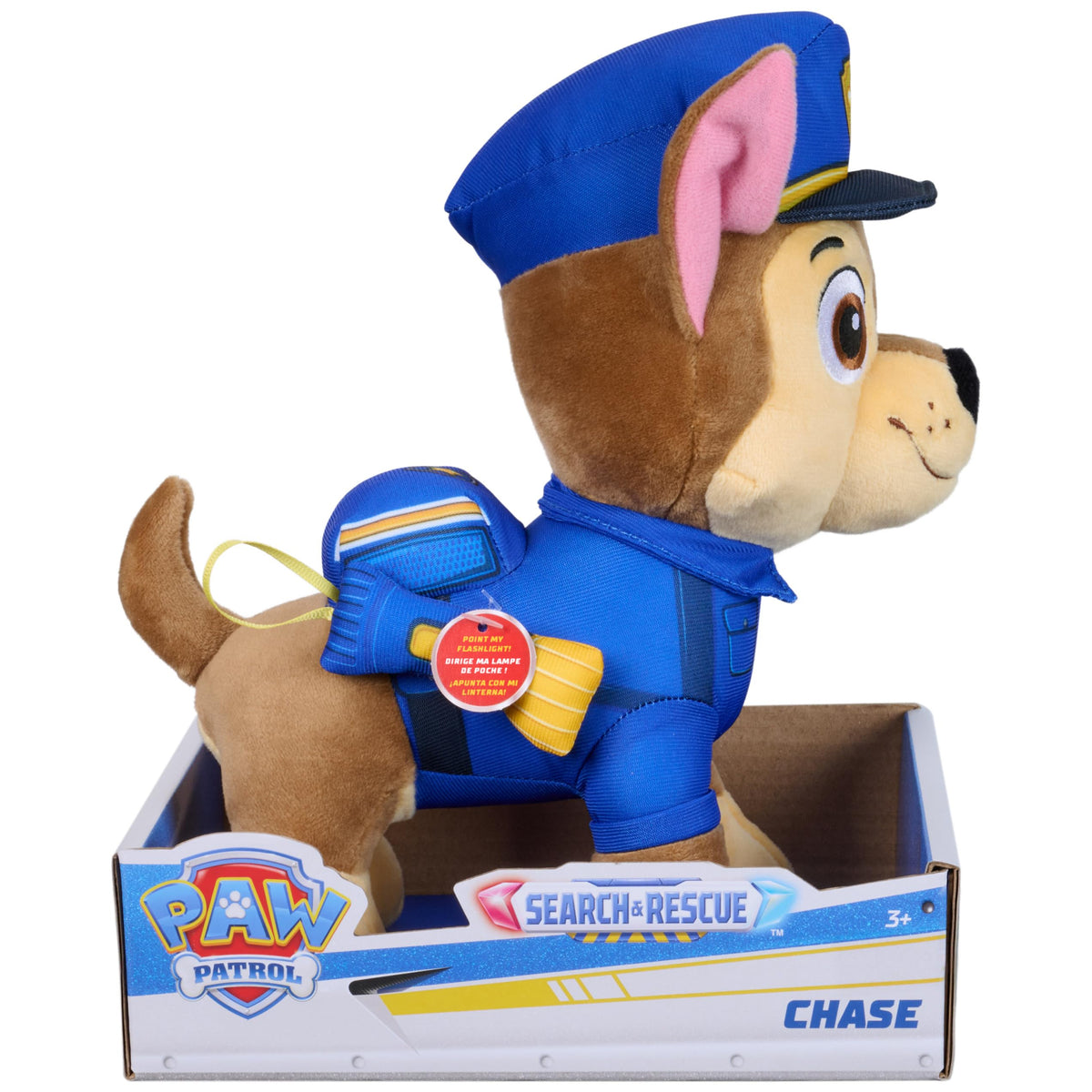 Paw Patrol: Search and Rescue Chase, Plush Toy with Flashlight Accessory