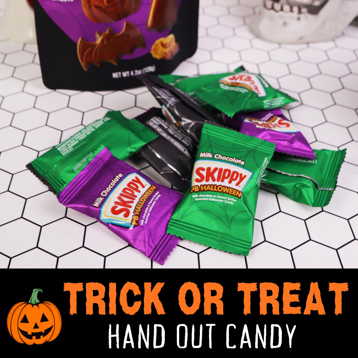 Skippy Peanut Butter Milk Chocolate Halloween Pumpkins, Bats and Ghosts