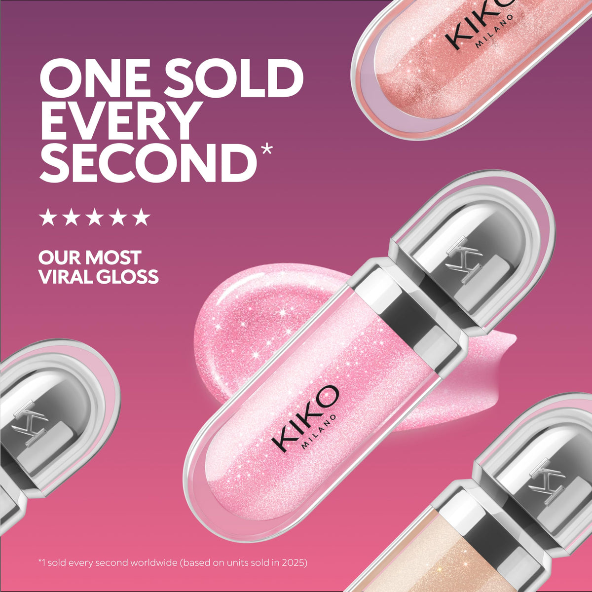 Kiko Milano 3D Hydra Lip Gloss, Hydrating Lip Gloss, 05 Pearly Pink