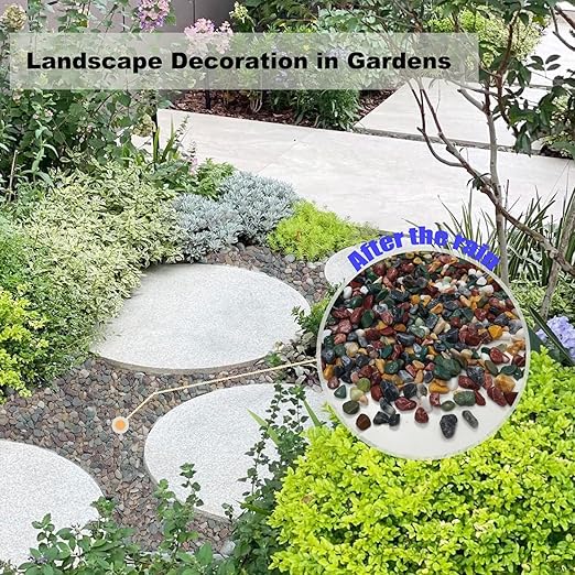45LB Succulents Rocks for Plants Cactus Gravel Pebbles for Fish Tank 1/2 Inch Natural River Rocks for Vase, Aquarium, Landscaping,Bonsai,Terrarium Pebbles, Mixed Color