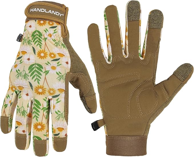 HANDLANDY Women Safety Work Gloves Utility Touch Screen Working Grip Glove for Yardwork Gardening Breathable Mechanic Gloves
