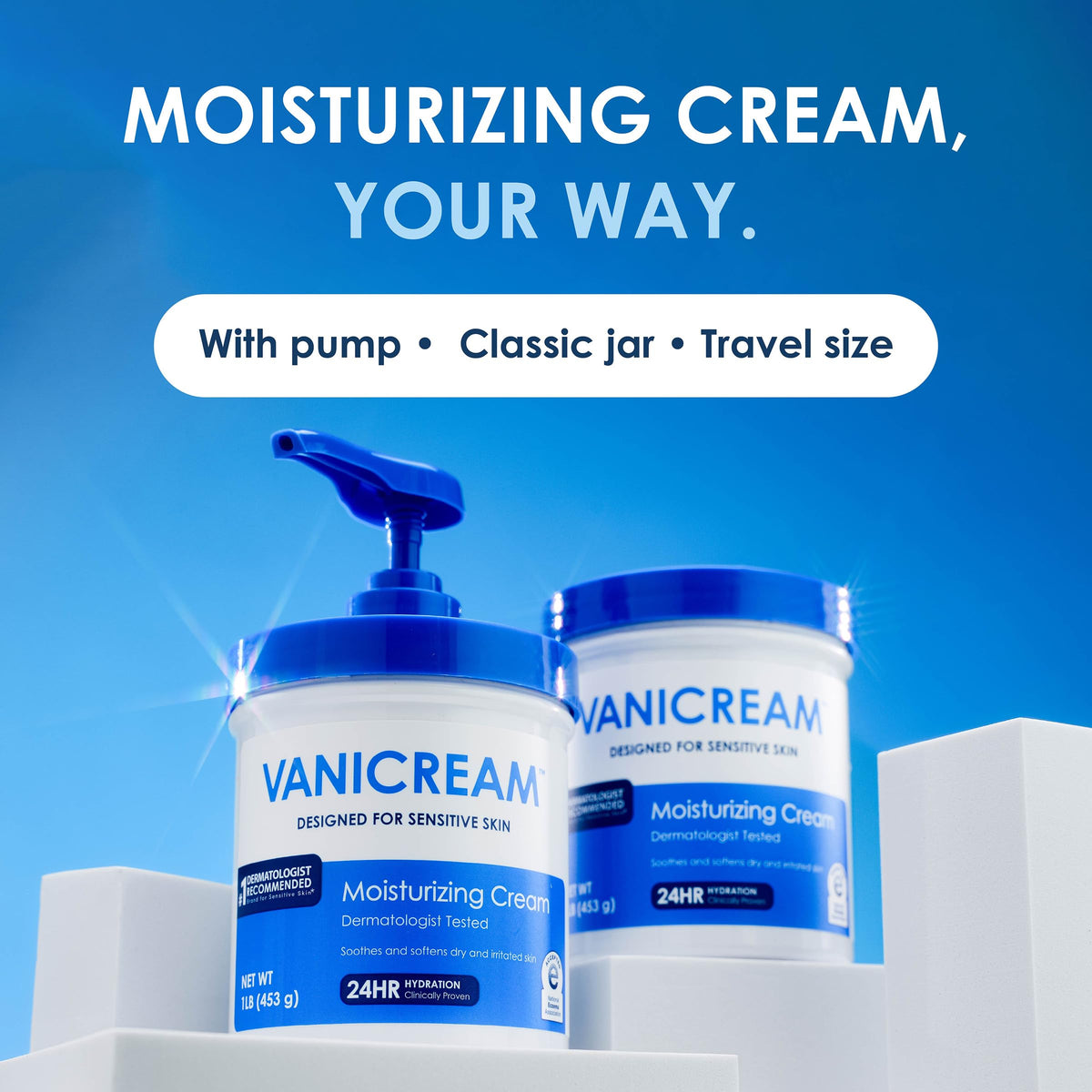 Vanicream Moisturizing Cream, Body & Face Moisturizer, 16 Oz Pump Dispenser