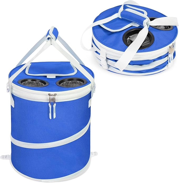 Tirrinia Large Pop-Up Golf Cooler Bag- Insulated Collapsible Cooler with Flat Drink Table for Golf Cart, Lightweight and Portable Ice Beach Cooler for Travel, Fishing, Picnics, Hiking, Camping