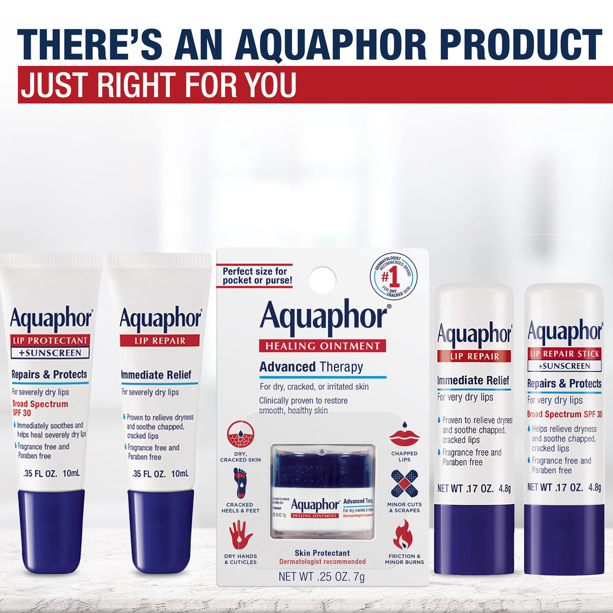 Aquaphor Lip Repair Stick, Value Pack, 2 x 0.17 OZ