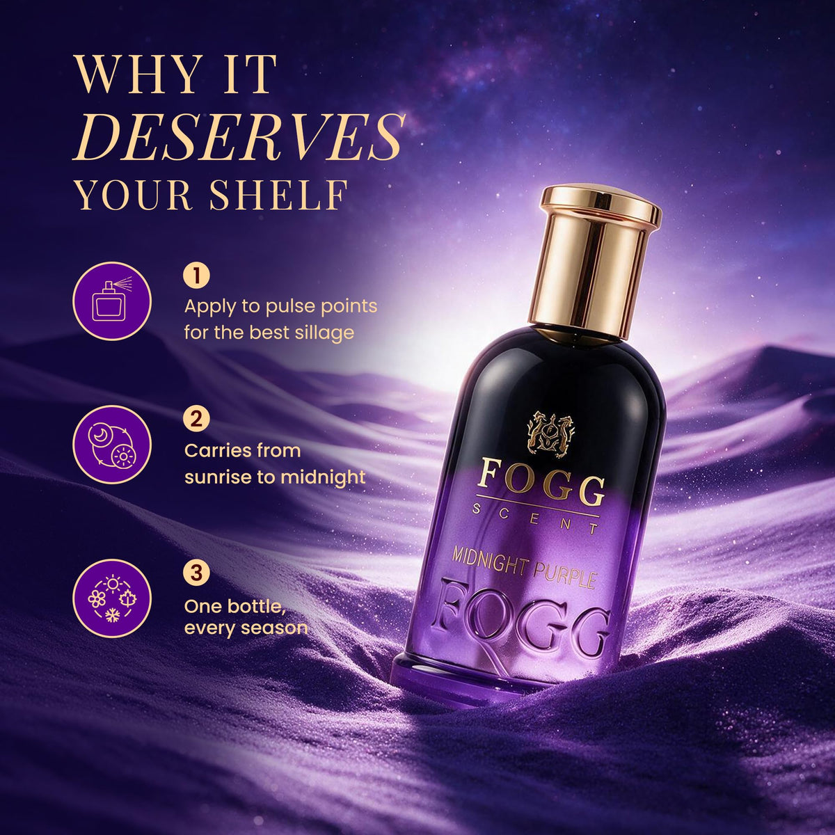 Fogg Midnight Purple Eau De Parfum, 100ml