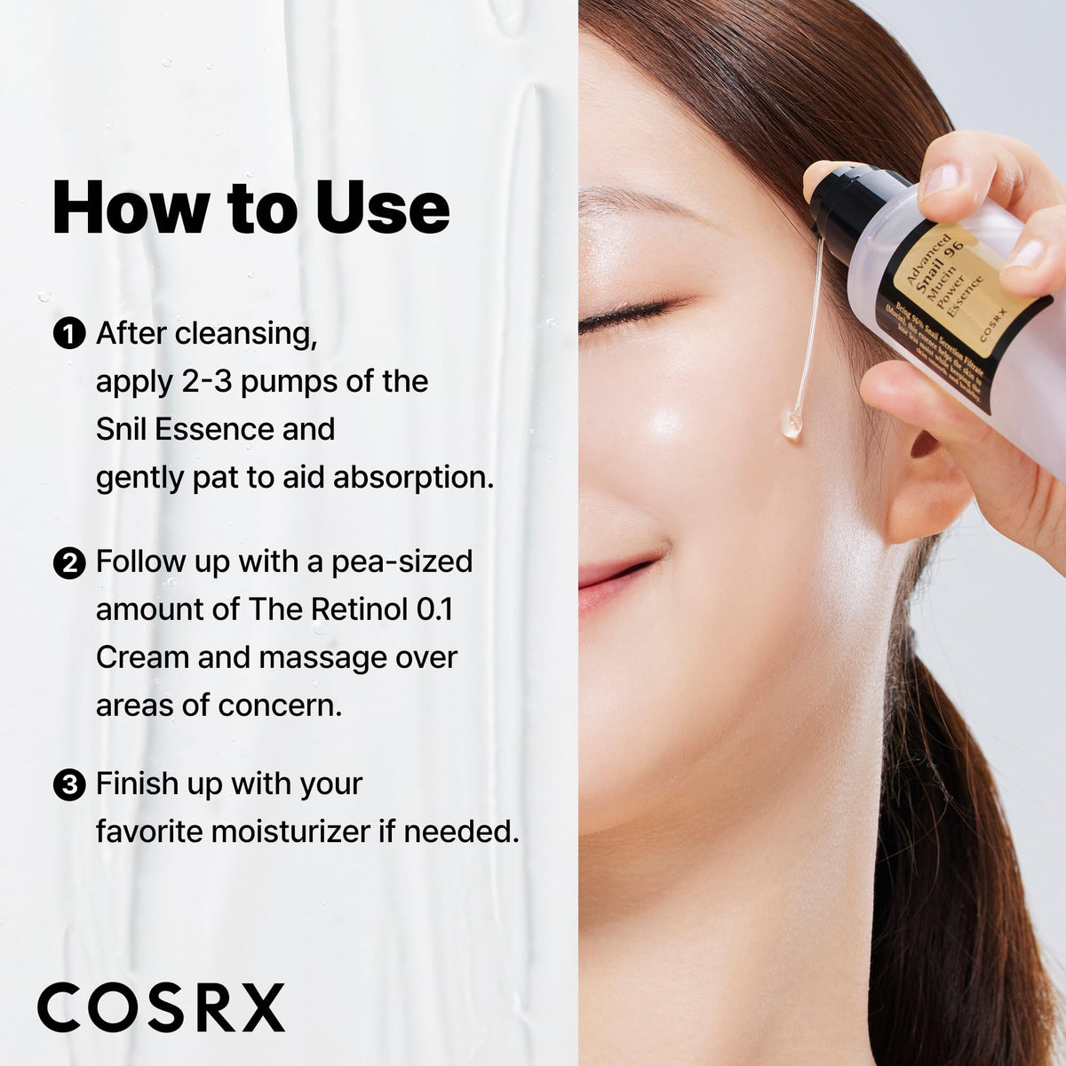 COSRX Snail 96% Mucin Essence 2ea & Retinol 0.1% Cream Mini Sample 1ea
