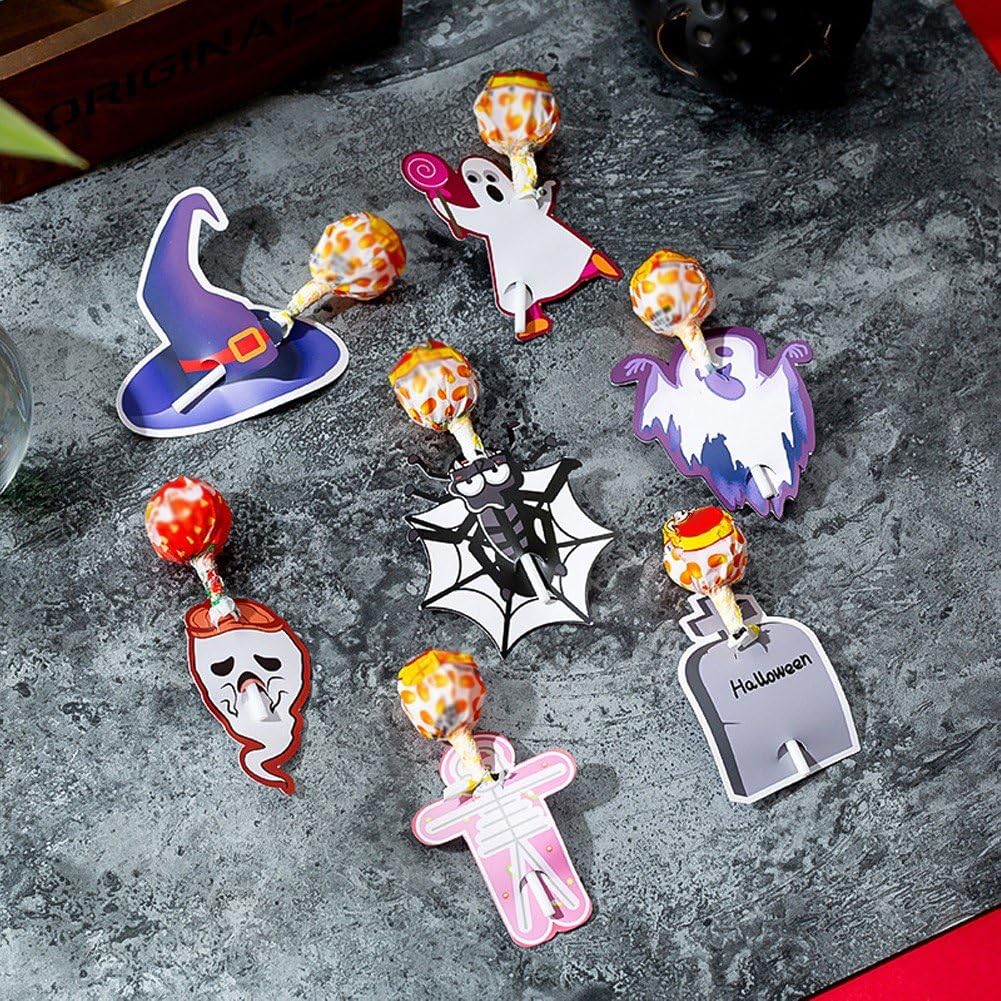 pp supm Halloween Lollipop Jam Chocolate Candy Holder Paper Cards DIY Pumpkin Ghost Sugar Card Wrapping for Halloween Party Accessories