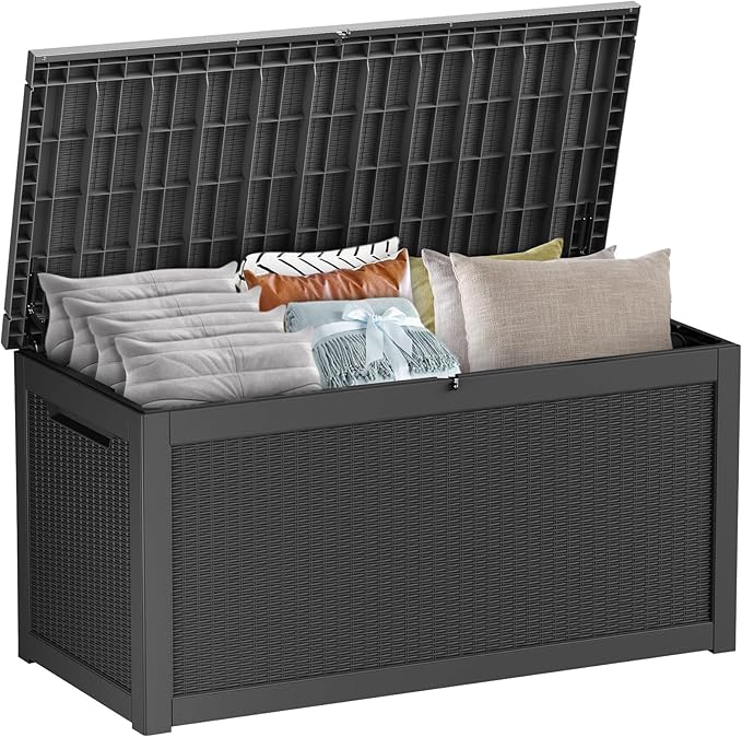 260 Gallon Outdoor Storage Box – Waterproof Deck Box for Garden & Patio,Black