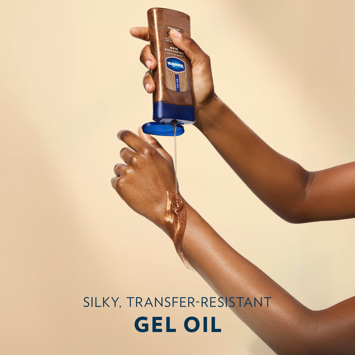 Vaseline Glazed and Glisten Golden Hour Body Gel Oil Shimmering 6.8oz 1ct