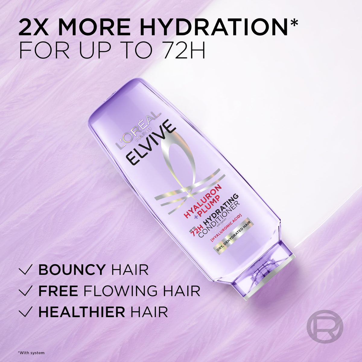 L'Oreal Paris Elvive Hyaluron Plump Conditioner, 12.6 Fl Oz