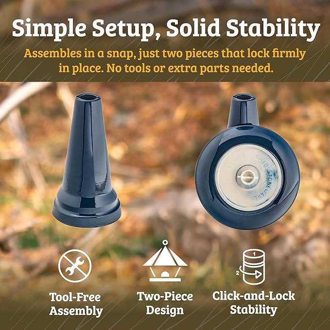 Birds Choice Ohio Stoneware Bird Bath | Pedestal Bird Bath, Stable Locking Top | Weather-Resistant Ceramic Clay, Glazed Finish | Outdoor Garden & Patio Decor | 22" H x 17" D, Summer Blue