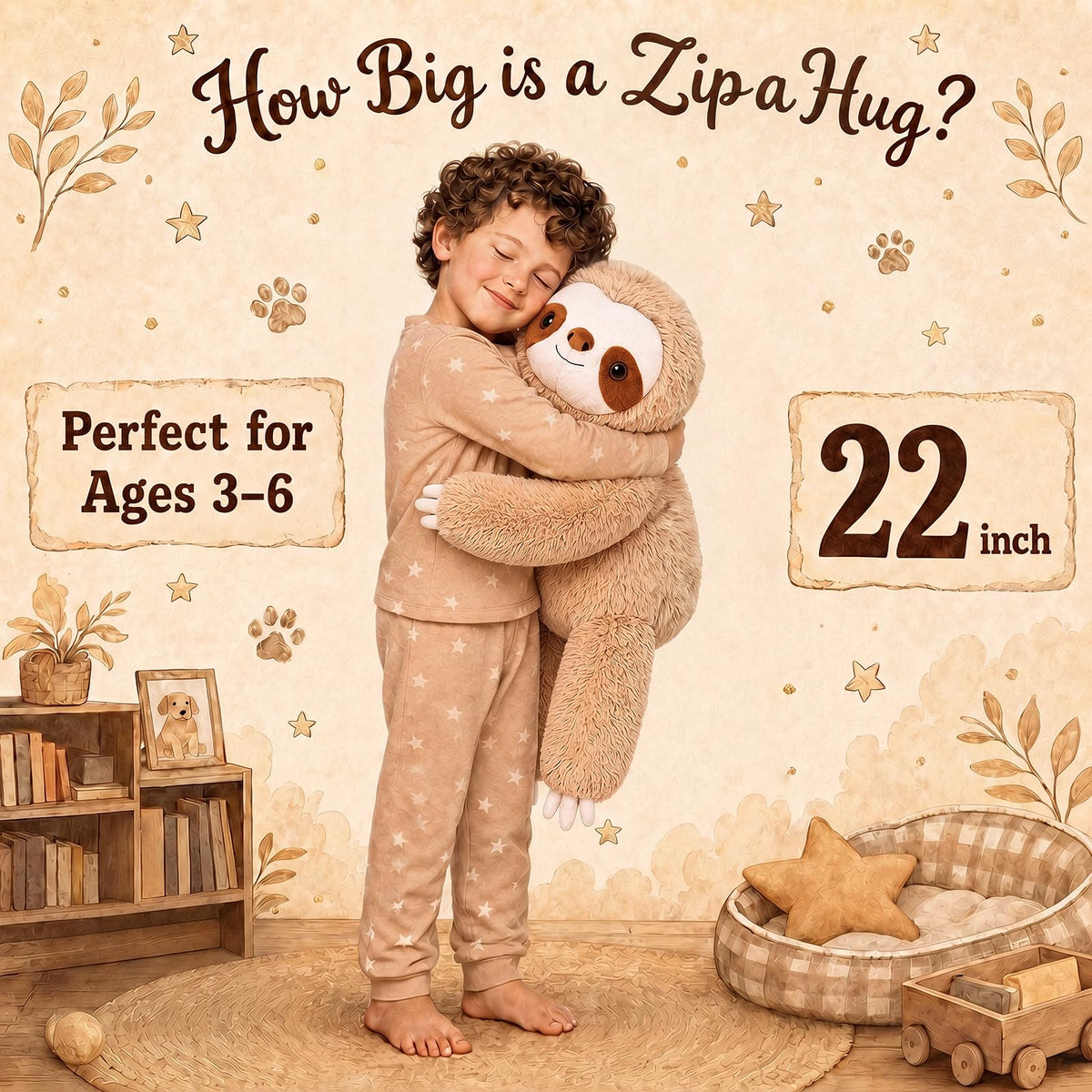 gnomantic Sloth Weighted Stuffed Animals, Plush Pillow for Kids