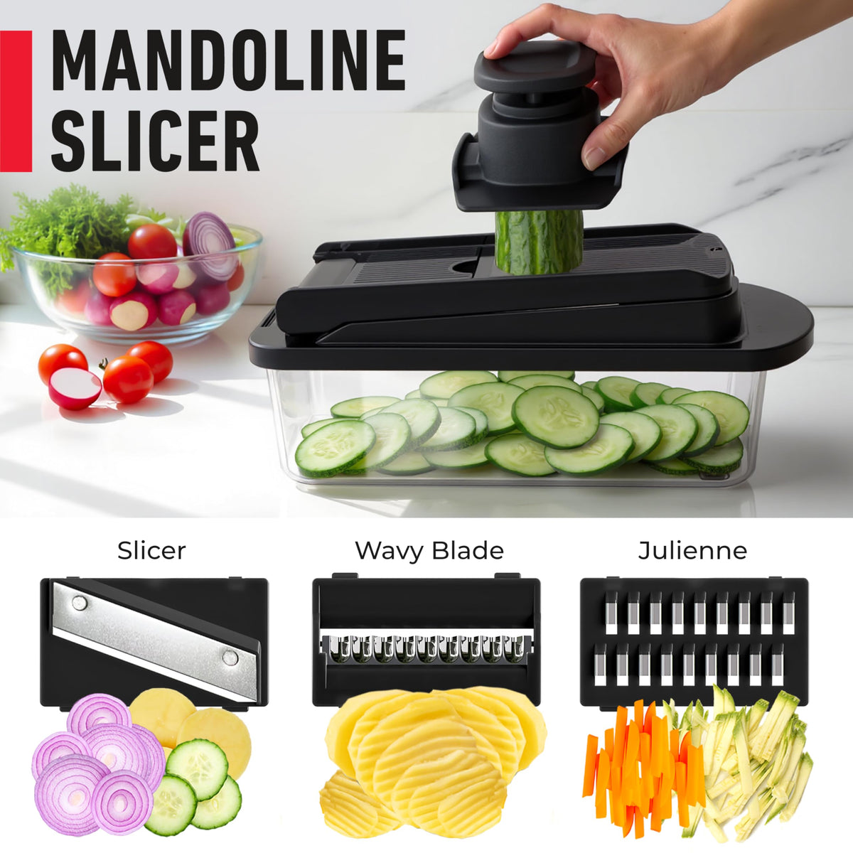 MUELLER HOME Pro-Series 10-in-1, 8 Vegetable Chopper & Mandoline Slicer