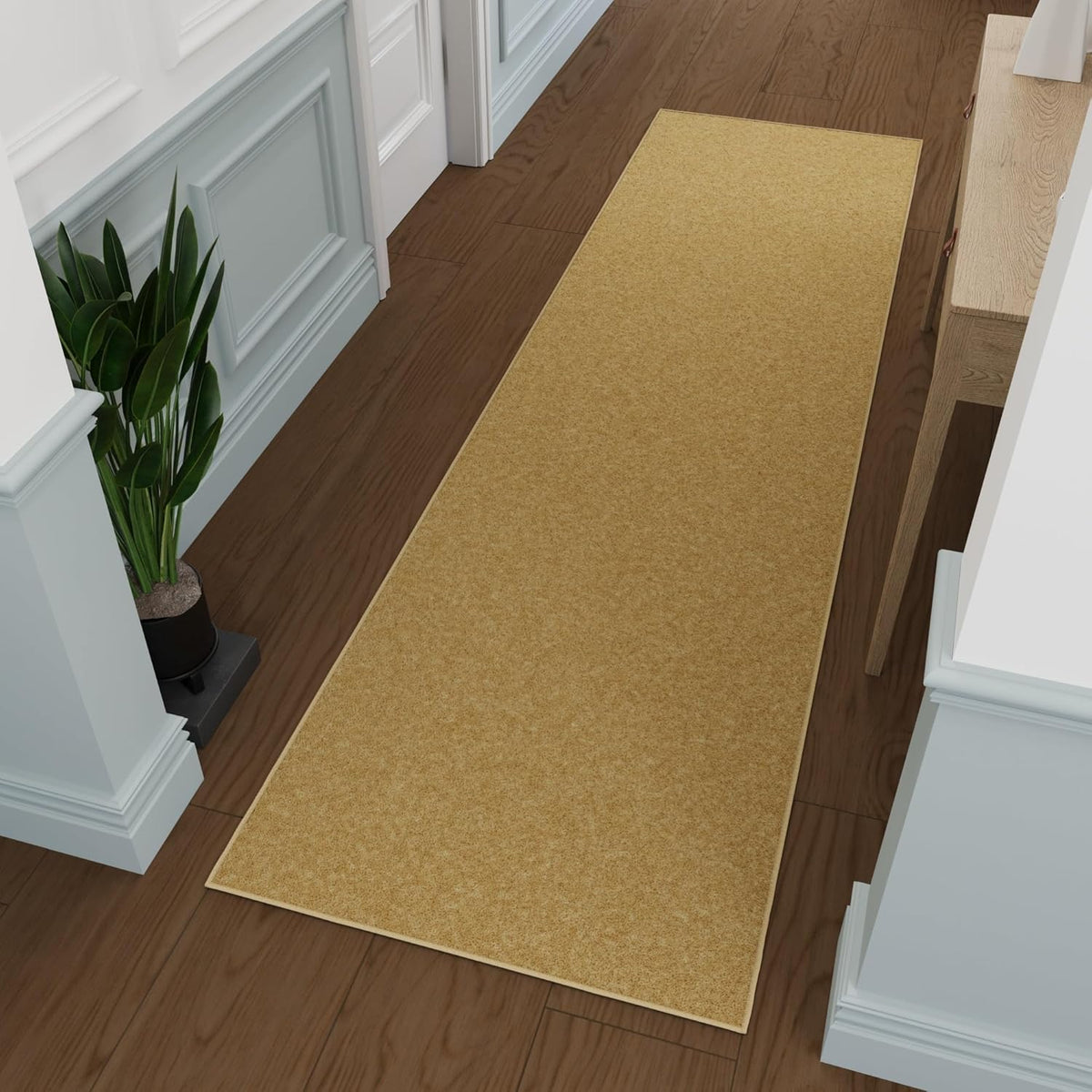 Ottomanson Hallway Runner Rug 2'7" x 9'10" Non Slip Solid Area Rugs Easy to Clean Laundry Rug Runner Durable & Pet Friendly Floor Carpet Runners for Hallways Entryway Living Room Kitchen, Beige
