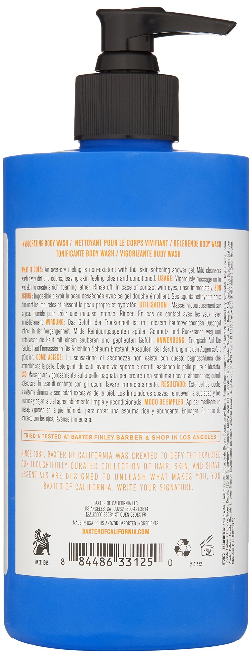Baxter Of California Invigorating Body Wash, Citrus & Herbal Musk, 16 Oz