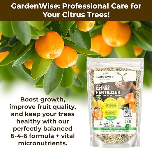 Professional Citrus Fertilizer + Vital Micronutrients; Perfect Balanced NPK for All Citrus; for Indoor and Outdoor Plants; Orange, Lime, Avocado and Lemon Tree Fertilizer (2 QUARTS)