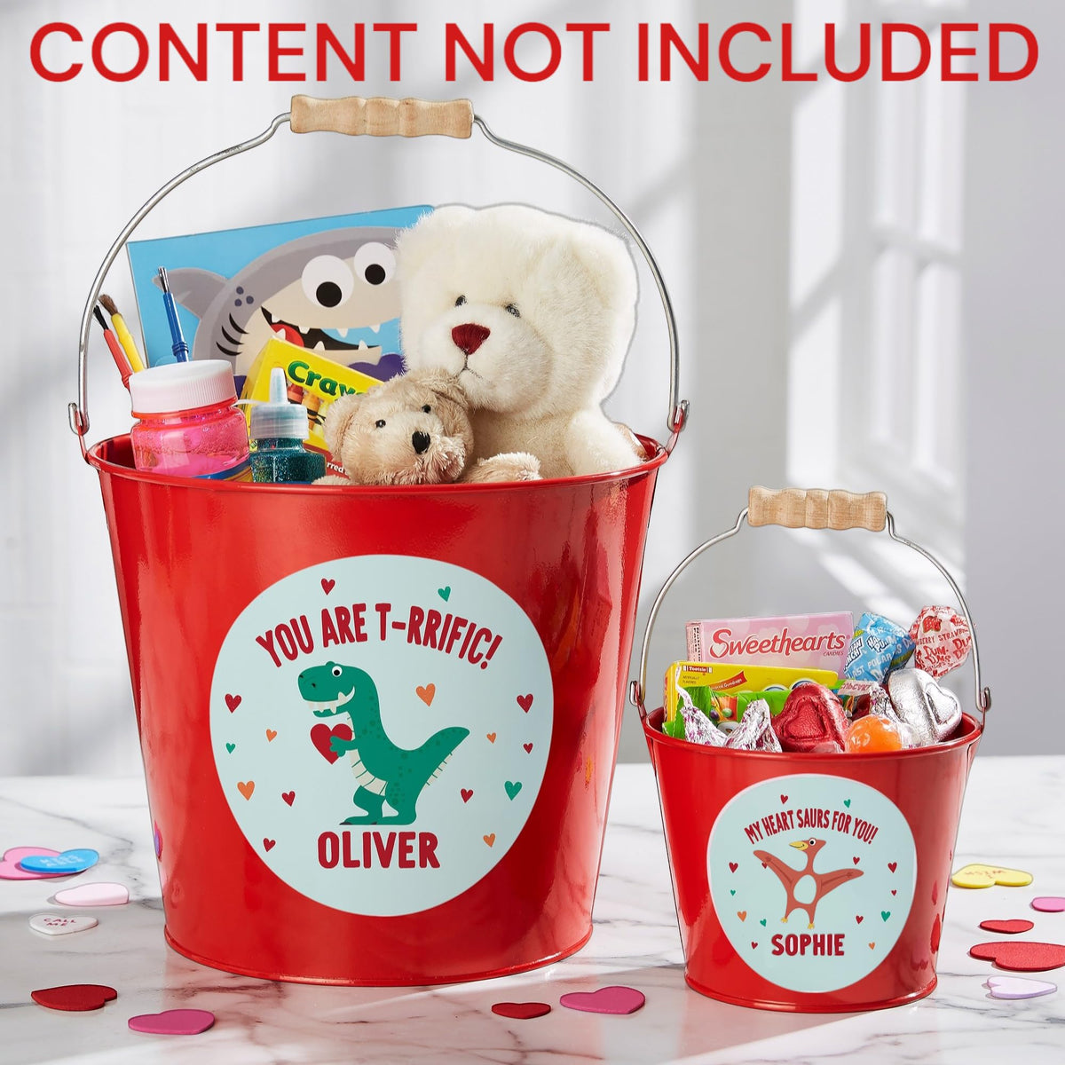 Personalization Universe Dino-Mite Personalized Mini Turquoise Treat Bucket