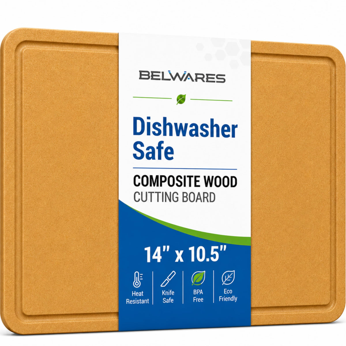 Composite Cutting Board Dishwasher Safe Non-Slip Juice Groove 14x10.5