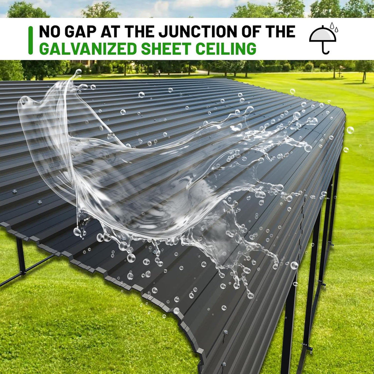 13 x 20 FT Metal Carport with Heavy Duty Galvanized Steel Roof & Durable Frame, Metal Car Garage, Sturdy Canopy Shelter for Car, Truck, Pickup, SUV, Tractor, and Boat