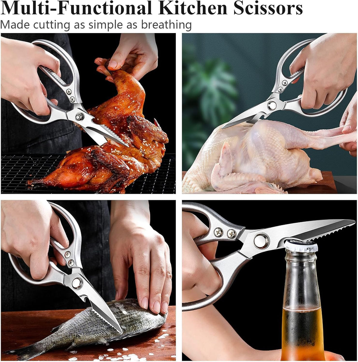 35pcs Deluxe Grilling Gifts Set for Birthday Fathers Day, Stainless Steel BBQ Accessories Kit for Men Dad, Professional Grill Tools Utensils with Scissors, Meat Claws in Aluminum Case Black