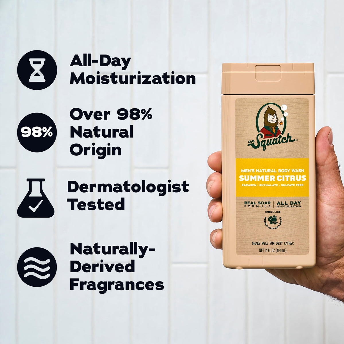 Dr. Squatch Natural Men's Body Wash, Moisturizing Shower Gel (14oz, 2-Pack)