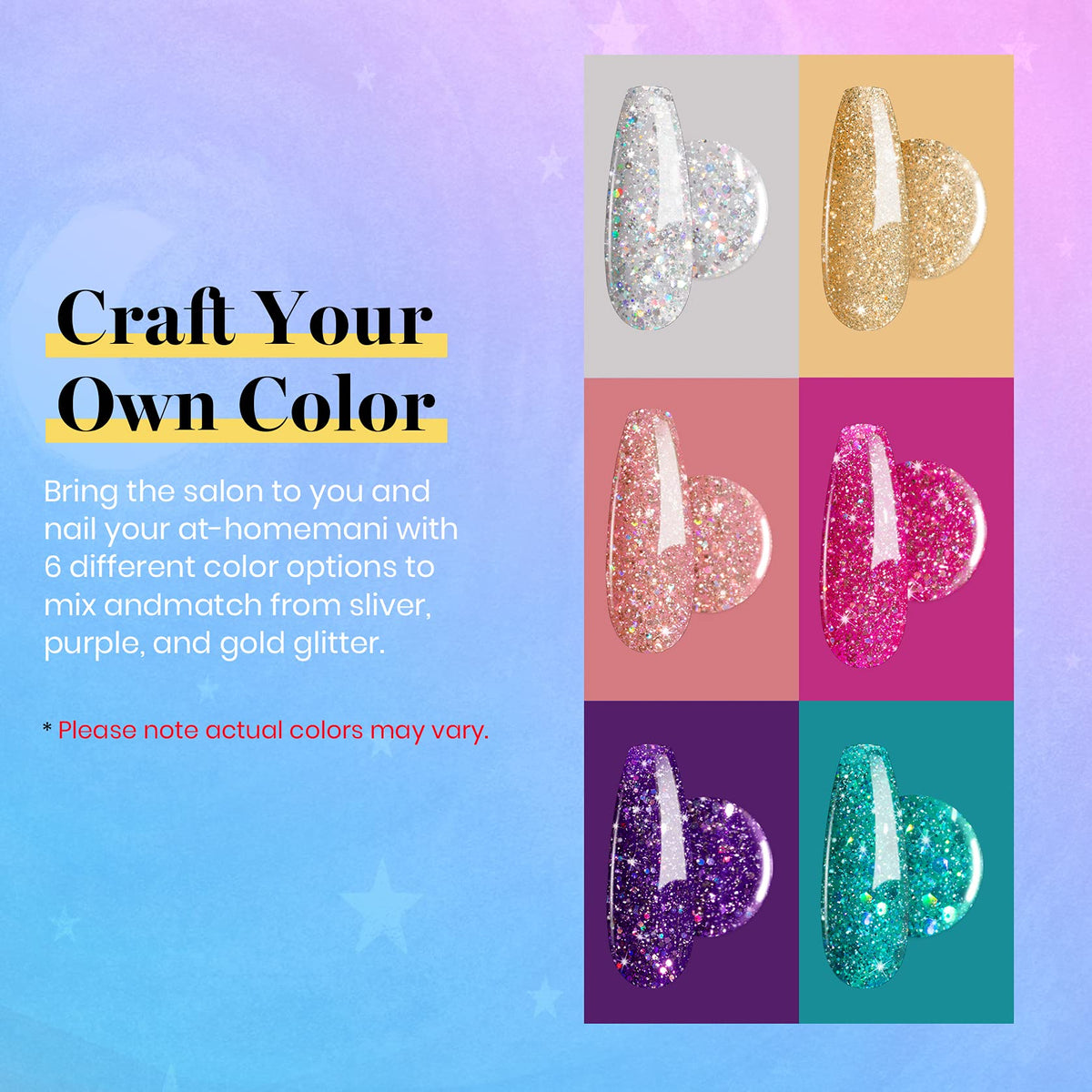 Beetles Glitter Gel Polish, 6 Pcs Pink Silver Platinum Gel Polish Kit