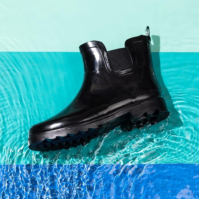 NORTY - Womens Ankle Rain Boots - Ladies Waterproof Winter Spring Garden Boot runs ½ size large