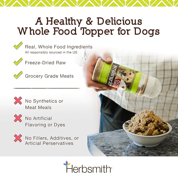 Herbsmith Kibble Seasoning – Freeze Dried Chicken - Dog Food Topper for Picky Eaters - 3 oz