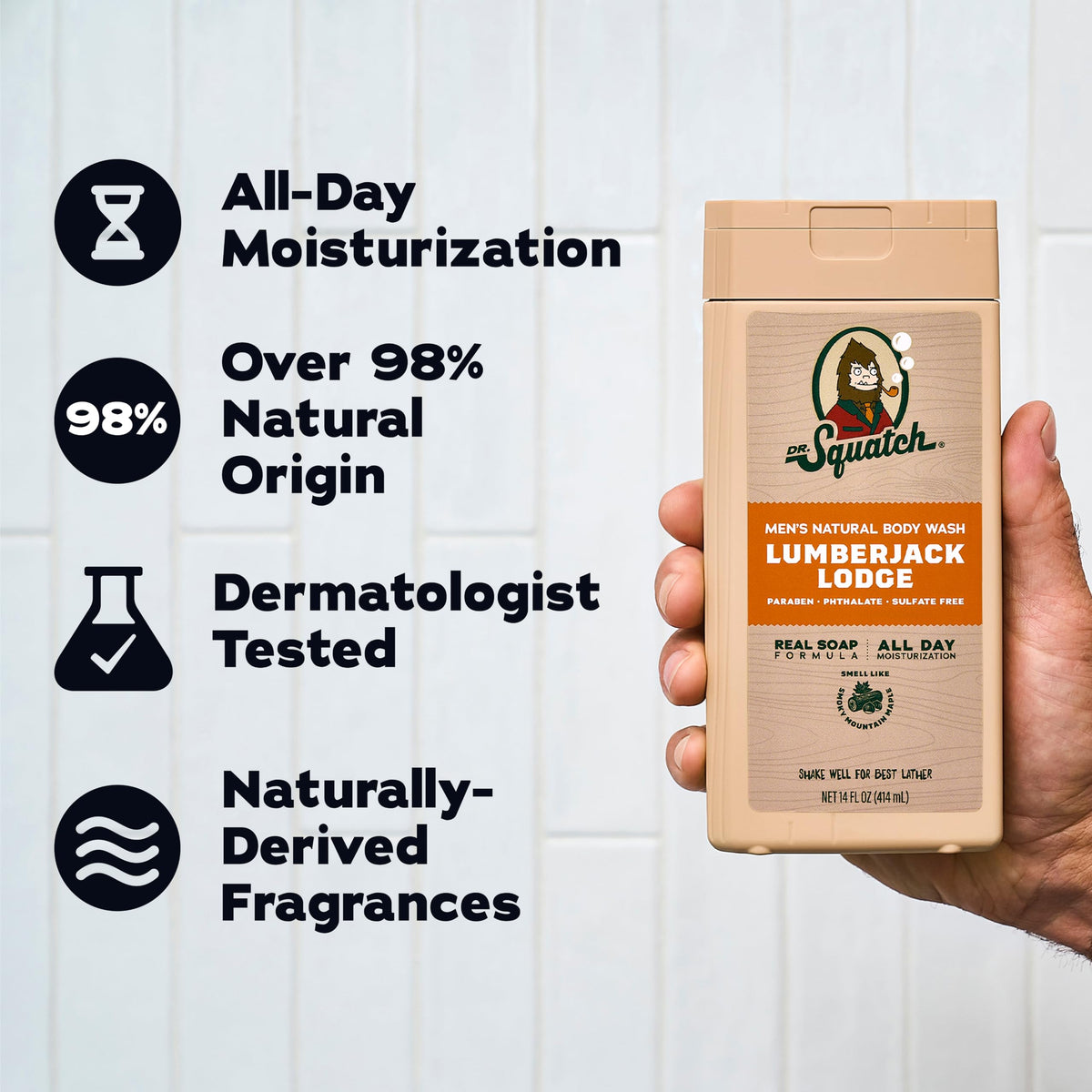 Dr. Squatch Natural Men's Body Wash, Moisturizing Shower Gel (14oz, 2-Pack)