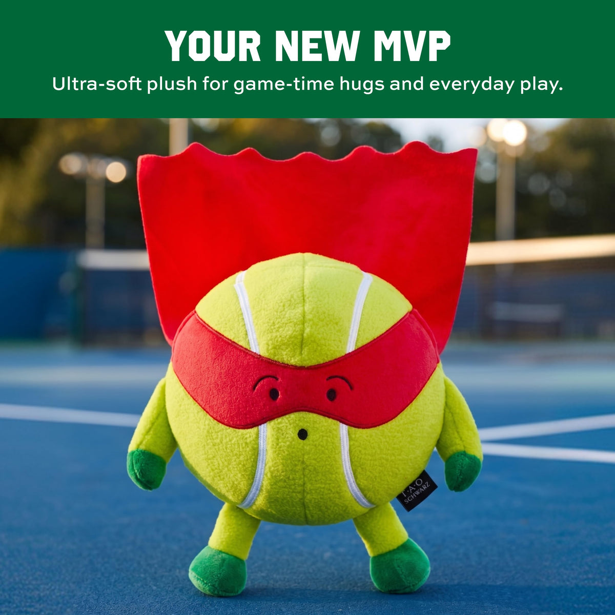 FAO Schwarz Heroes of the Game 7.5” Tennis Plush, Kids Stuffed Animal