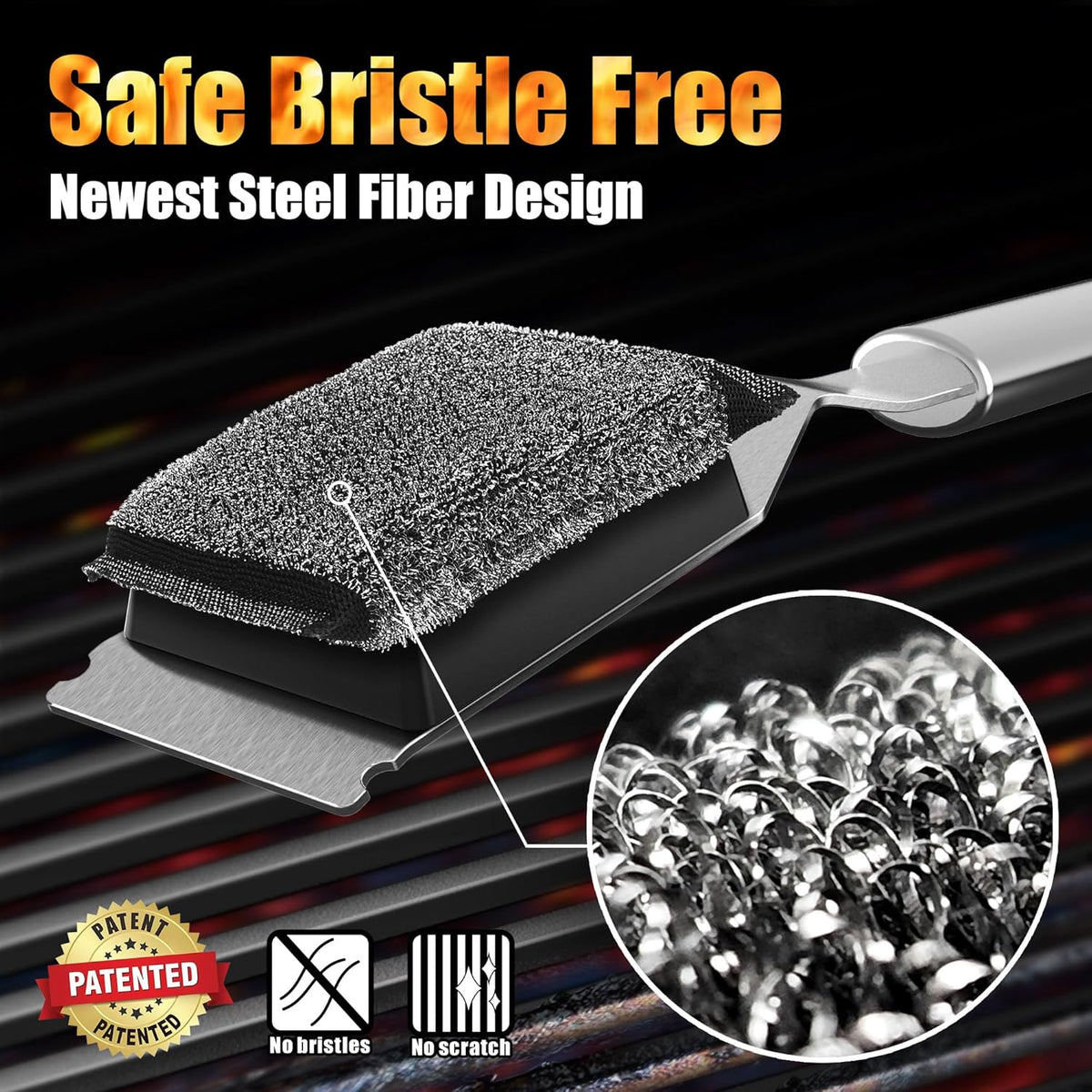 GRILLART Grill Brush Bristle Free Replacement Head - 2PCS