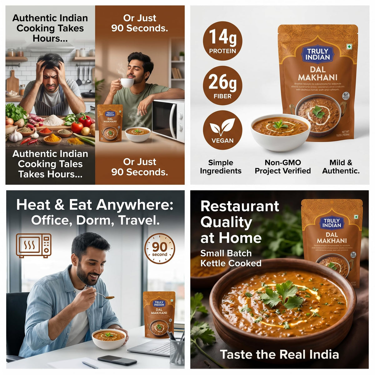 Truly Indian Entree Spc Lntl Bn Chili 10 oz (Pack of 6) - Truly Indian lentil entree - Chana Masala inspired frozen meal with Random Item - 7 Total