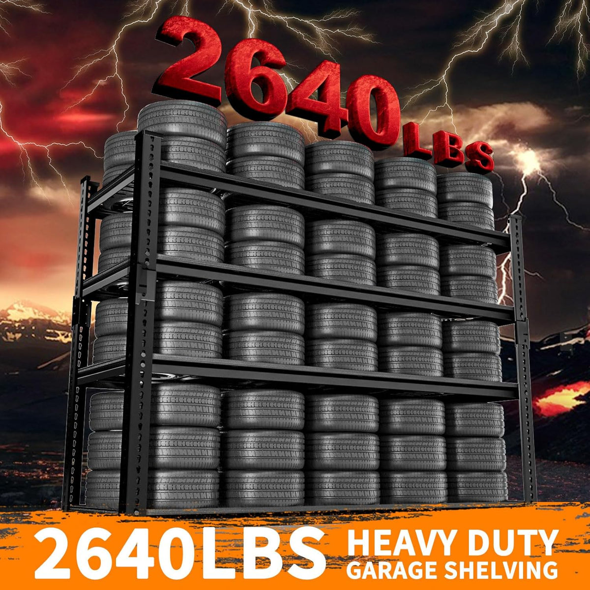 Storage Shelves Heavy Duty 3 PCS, 48"L x 18"W x 60"H Garage Wire Shelving Unit Loads 2640LBS, 4-tier Adjustable Metal Industrial Utility Shelf Rack for Kitchen, Laundry, Pantry, Warehouse, Basement