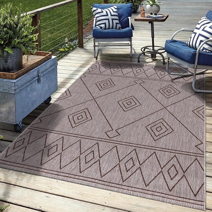 Keen Home Design Terrace Outdoor Area Rug - 9x12 Washable Indoor/Outdoor Rug for Patio, Kitchen, Balcony, Beach, Garden, Deck and Porch, Size: 8'10"x12'