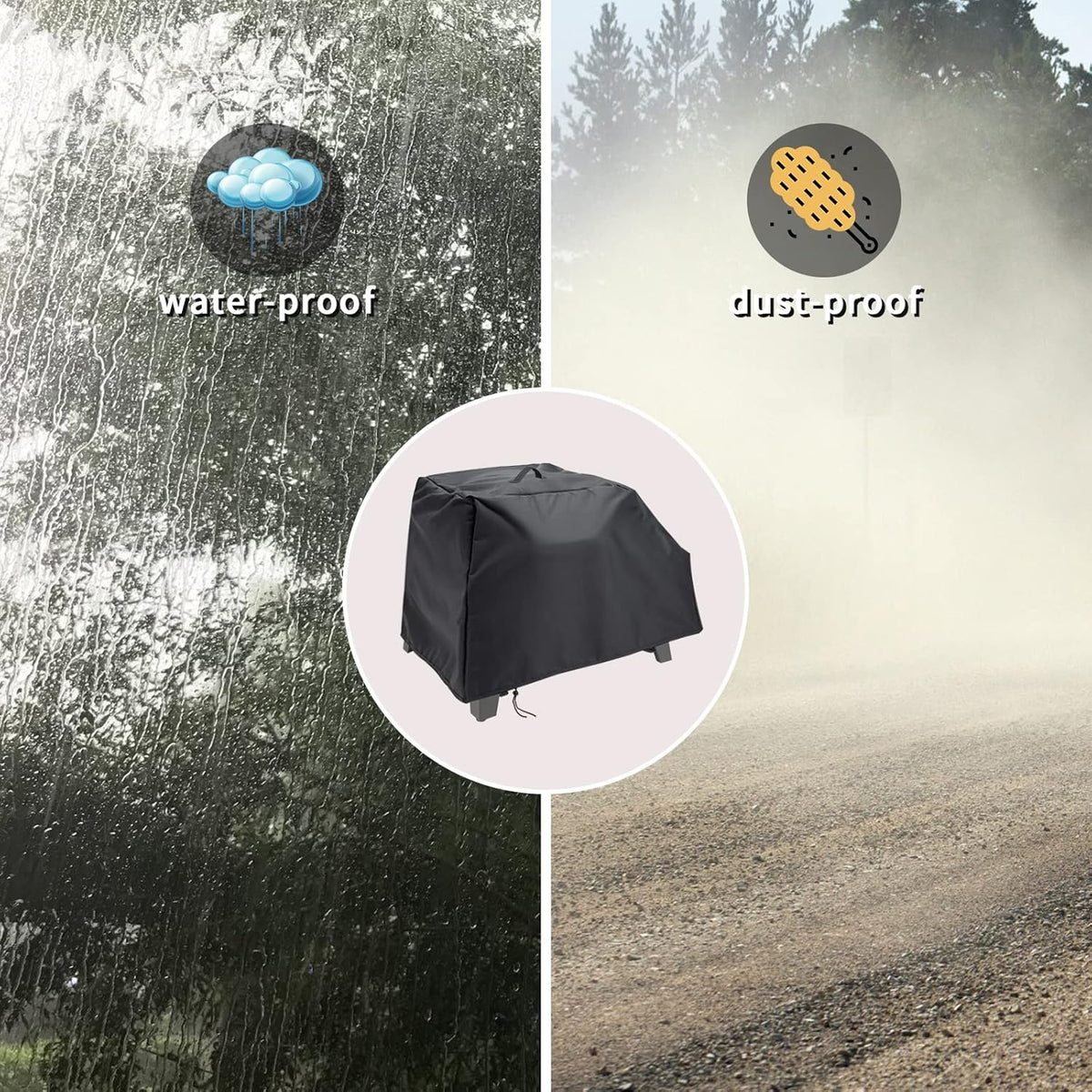 Kingling Pizza Oven Cover for Cuisinart CGC-403 3-in-1 Pizza Oven Grill, Waterproof Outdoor Grill Cover - 28''L x 21''W x 17.5''H