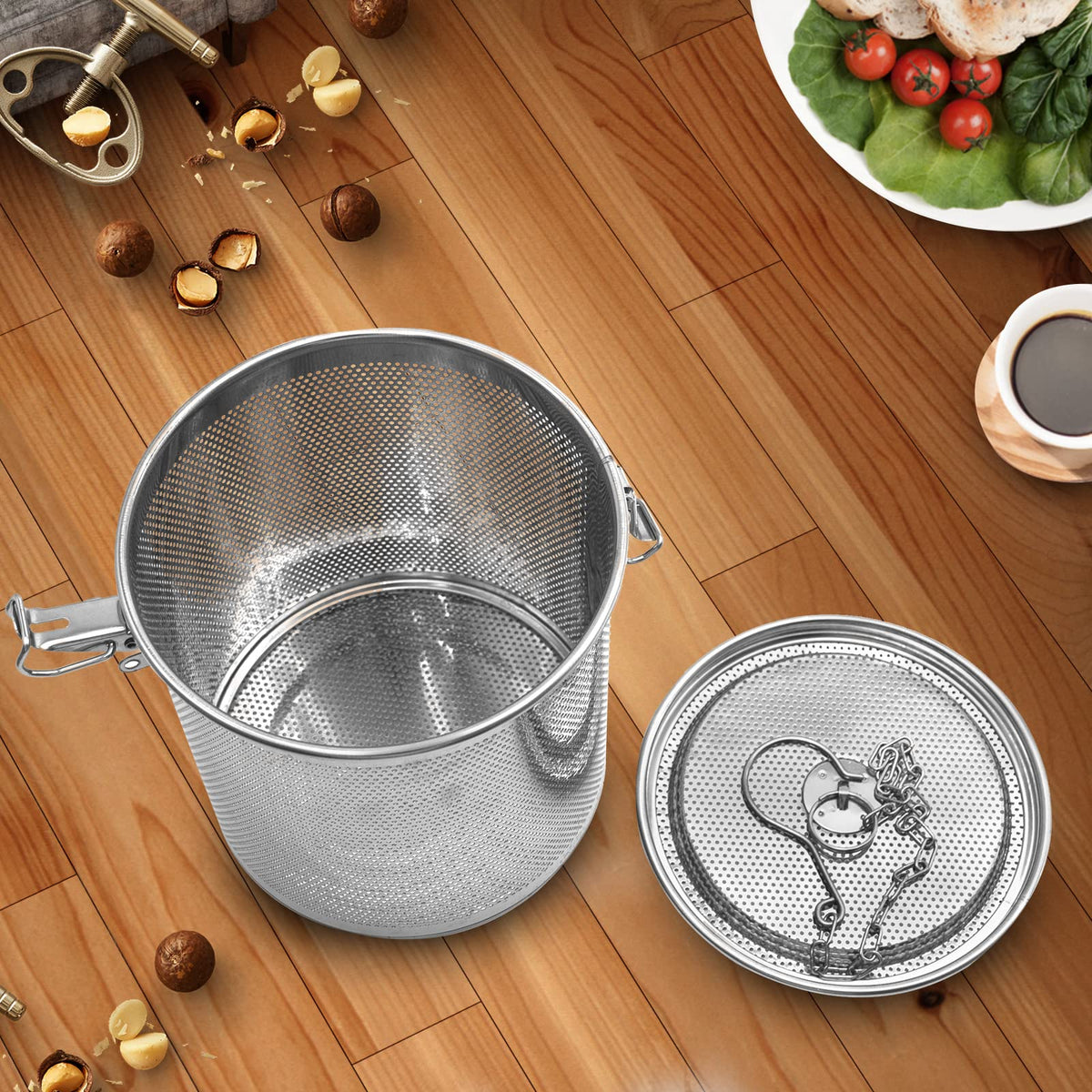 CADUFUELLY 6.3 inch Stainless Steel Tea Ball Seasoning Strainer Infuser Spice Seasoning Strainer Brewing Basket for Kitchen Restaurant