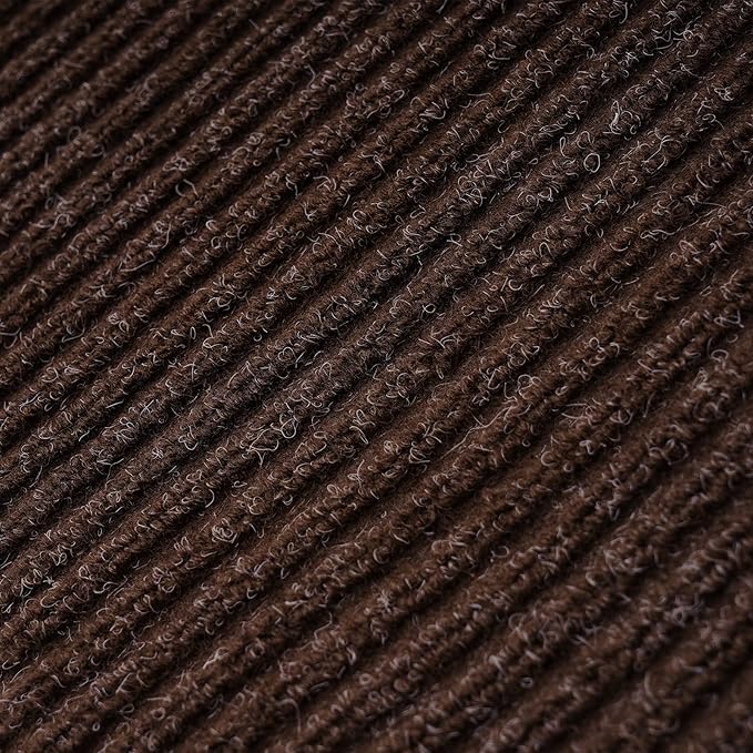 Low Profile Rubber Door Mat, 72x48inch, Heavy Duty, Entrance Doormat, Indoor and Outdoor, Waterproof, Easy Clean Shoe Scraper, Home Rug Welcome Mats for Entryway, Patio, Porch, Brown