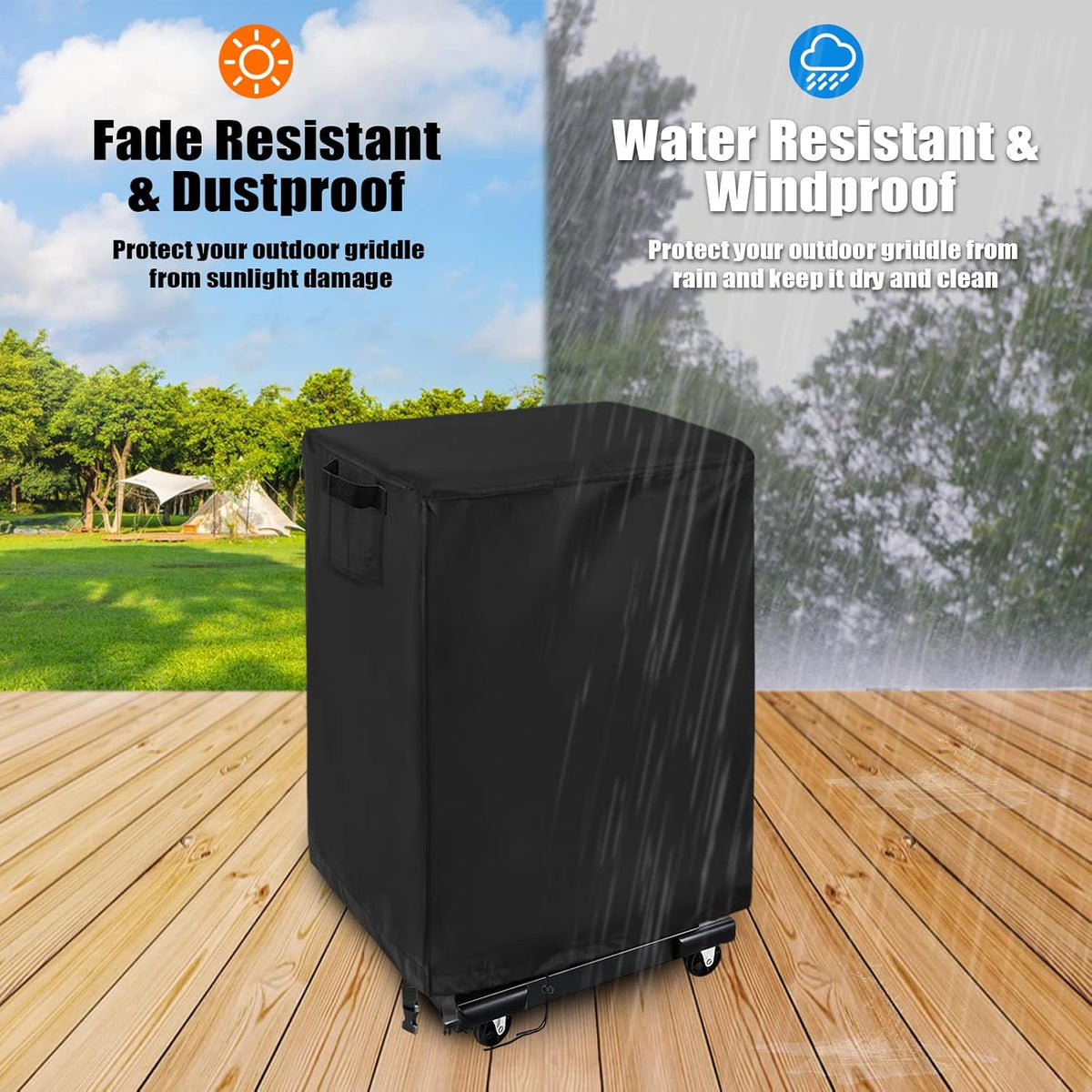 2 Burner Gas Grill Cover 32 Inch, Waterproof Cover for Char-Broil 463673519 Gas Grill, Protective Outdoor Grill Cover for Weber Nexgrill with Collapsed Side Tables