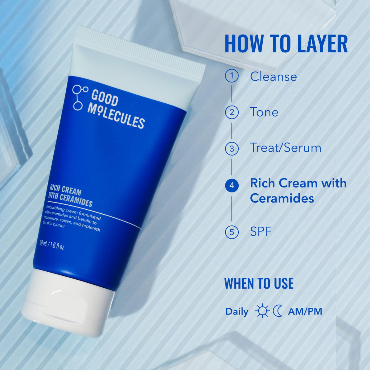 Good Molecules Rich Cream with Ceramides, Face Moisturizer for Dry Skin