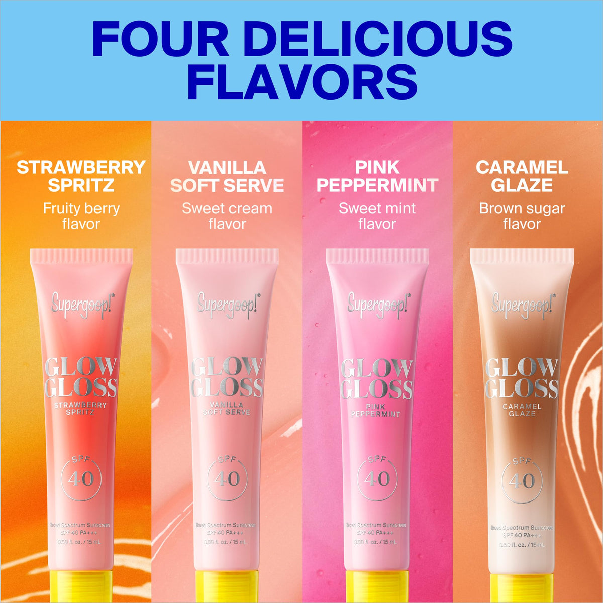 Supergoop! Glow Gloss SPF 40 Hydrating Lip Balm, Pink Peppermint 0.5 fl oz