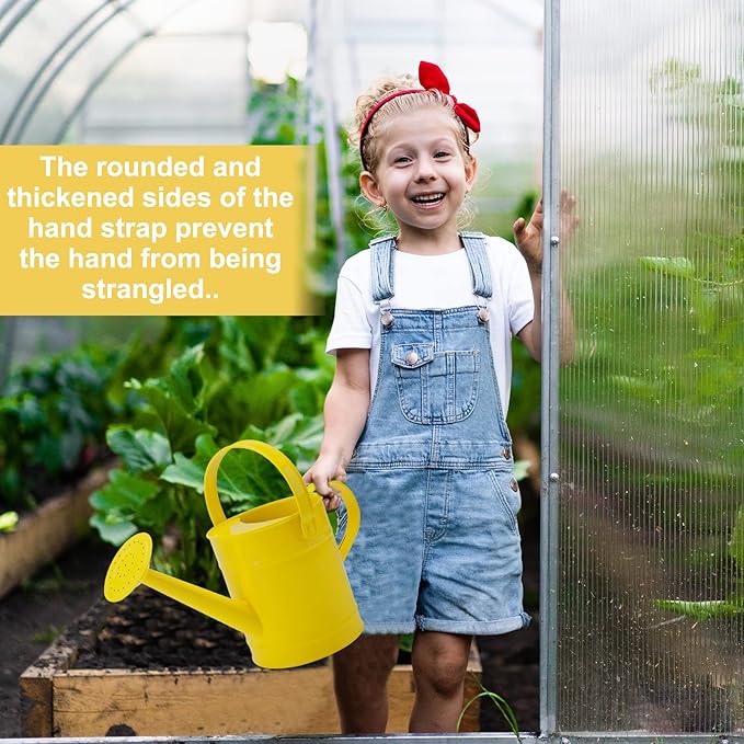 Finderomend Metal Watering Can 1.5L/51oz, Iron Art for Outdoor Plants, Yellow