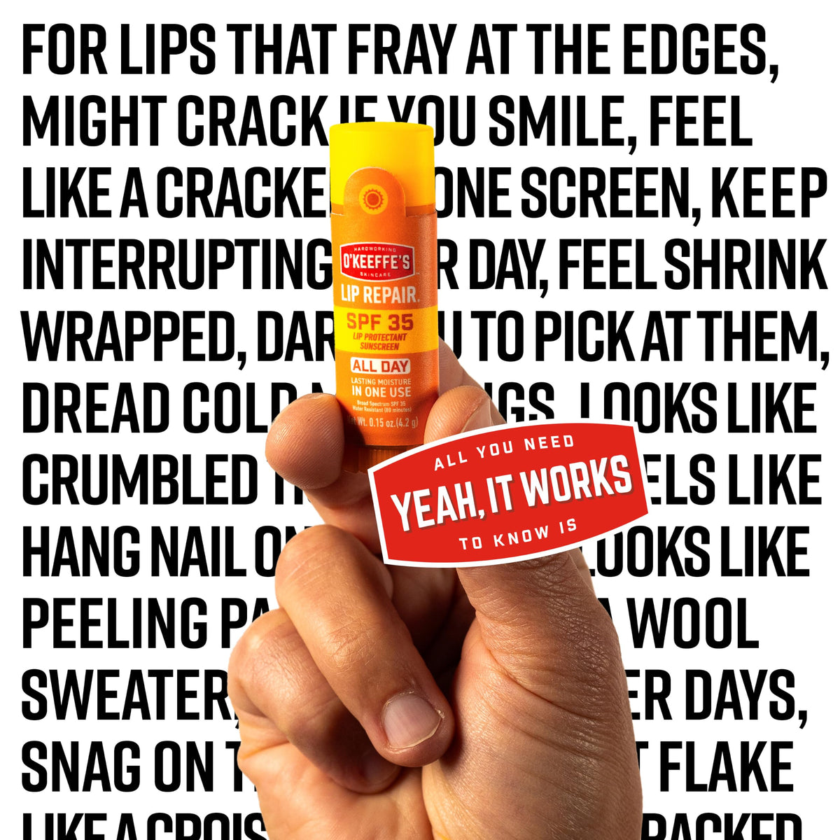 OKeeffes Lip Repair SPF 35 Balm, Moisturizer for Cracked Lips, 3-Pack