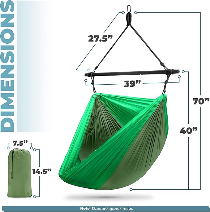 Sorbus Hanging Hammock Chair - Tree Pod Sensory Swing - Outdoor Camping Cacoon Chair - Collapsible and Lightweight Swings - Swinging Rocker Chairs for Camp, Travel, Hiking, Tent, Porch (500 lb Max)