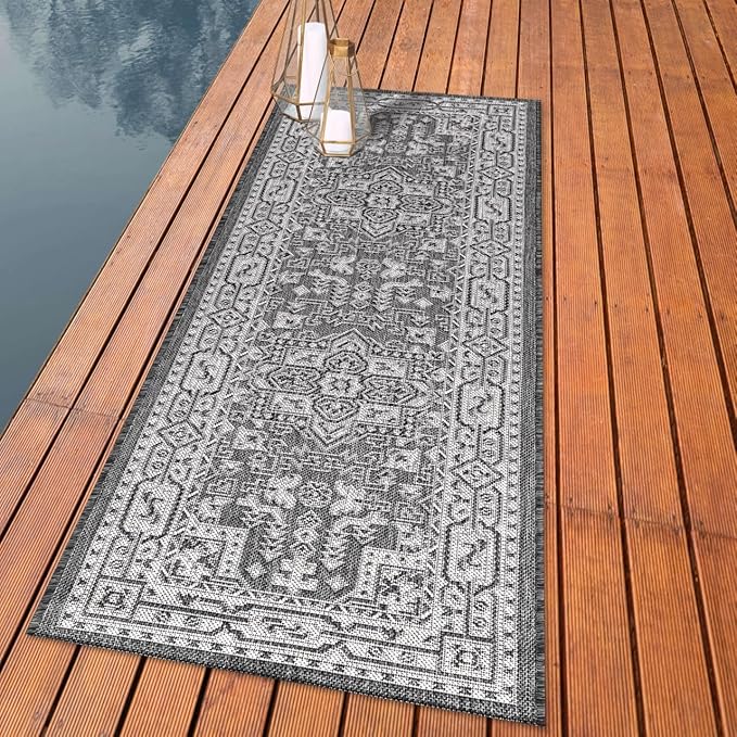 Keen Home Design Terrace Outdoor Runner Rug - 2x8 Washable Indoor/Outdoor Rug for Patio, Kitchen, Balcony, Beach, Garden, Deck and Porch, Size: 2'2"x7'7"