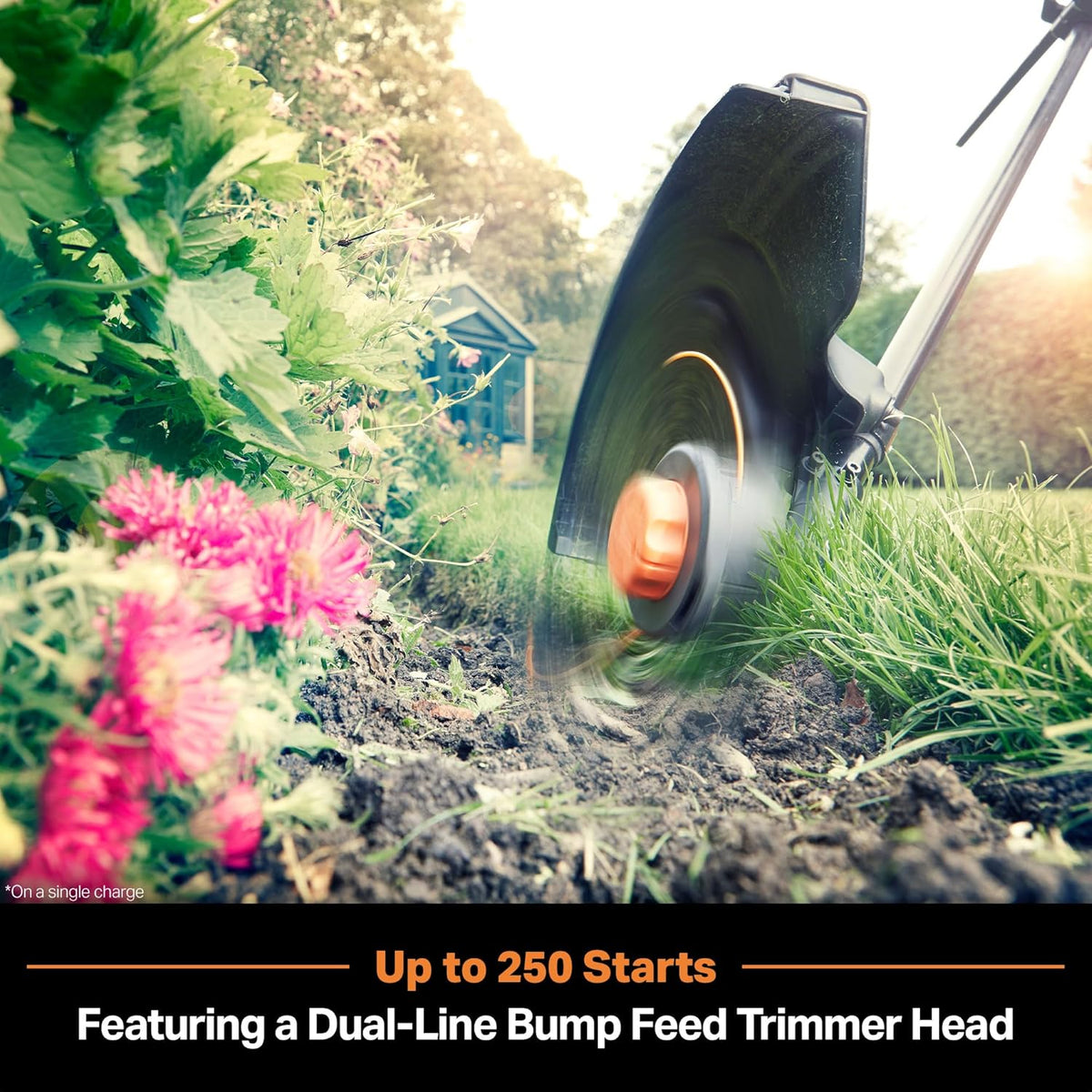 LawnMaster NPTGSP2617A No-Pull Gas Grass Trimmer with Electric Start 26cc 2 Cycle 17-Inch