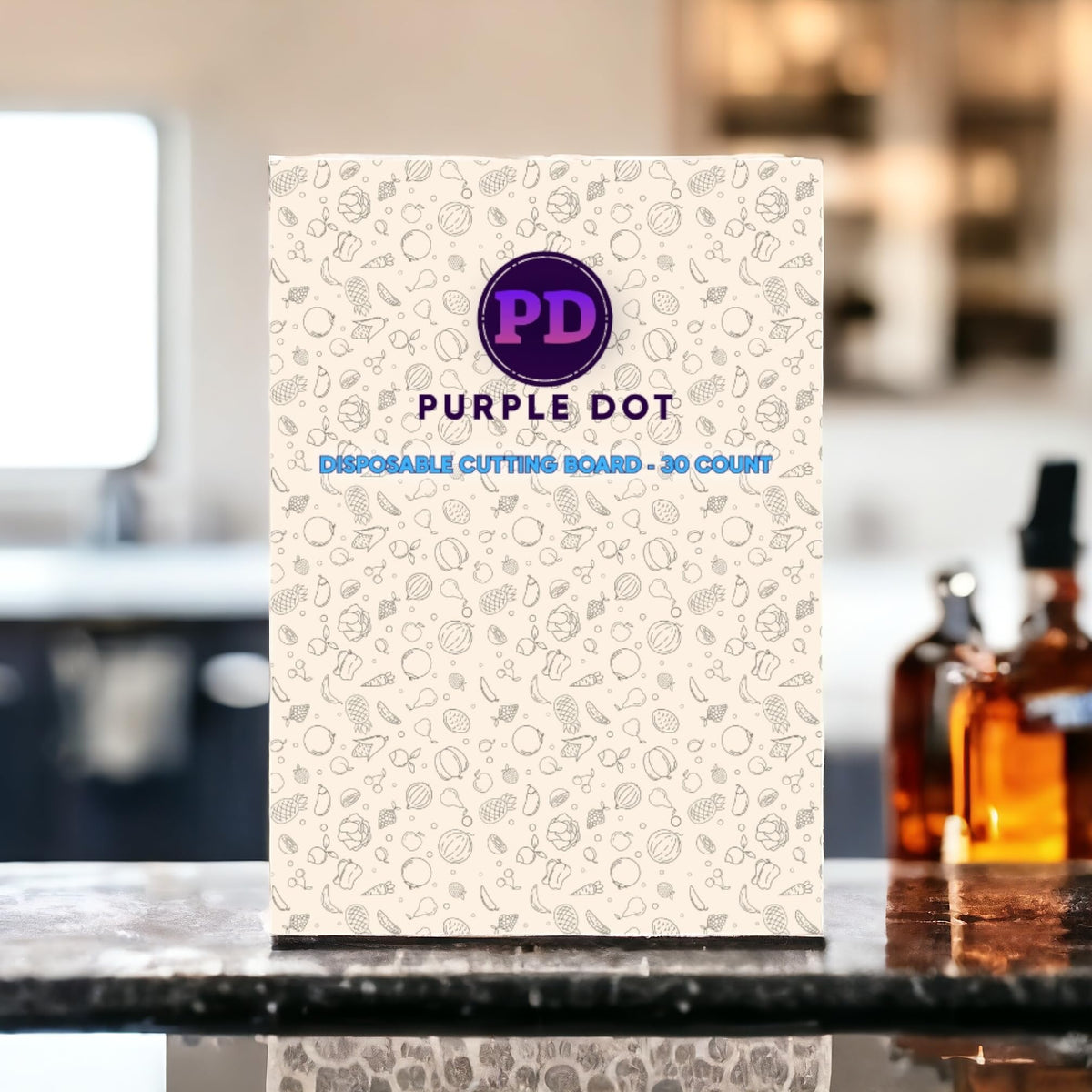 Purple Dot 30 Pc Disposable Cutting Board Sheets - Durable Chopping Board for Meat, Chicken, Fish, Vegetables; Large, Portable, Flexible Cutting Board Mats for Kitchen, Crafts and Art Project, Camping