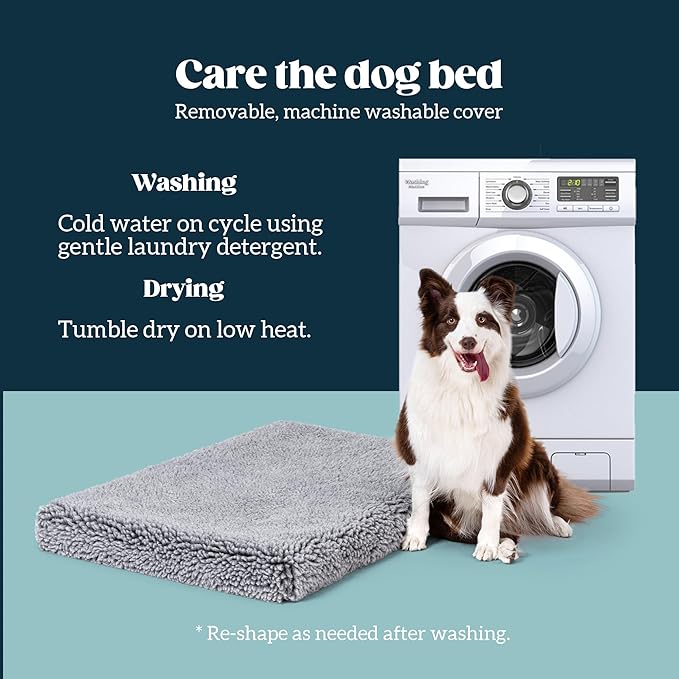Stoutwool 4" Indestructible Dog Bed - Orthopedic Chew Proof Dog Crate Pad - Fluffy Kennel Mat for Aggressive Chewers - Ideal for Extra Large Breeds & Fits 48-Inch Crate - 47"x29", Charcoal