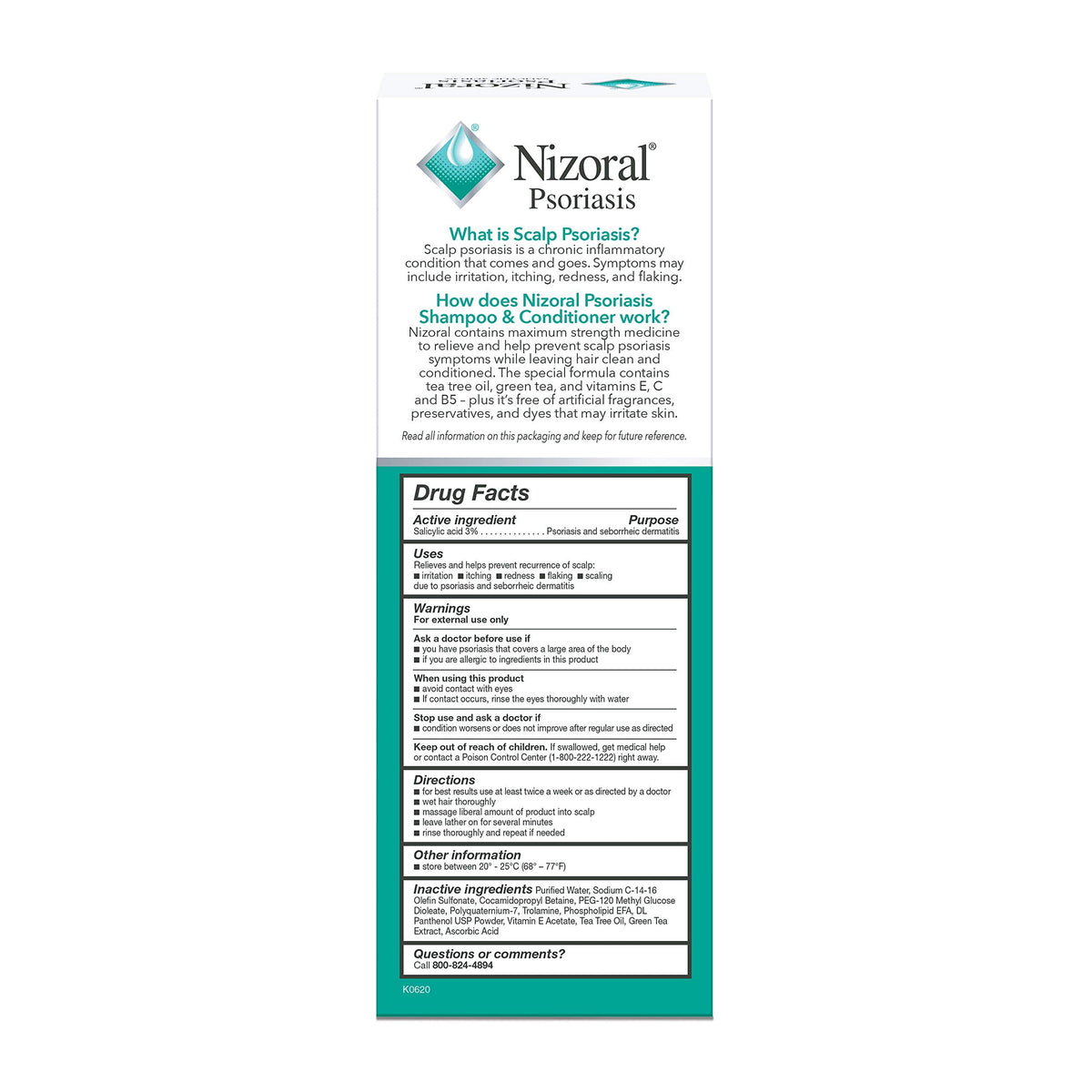 Nizoral Psoriasis Shampoo & Conditioner, 11 Oz, Gentle Scalp Treatment