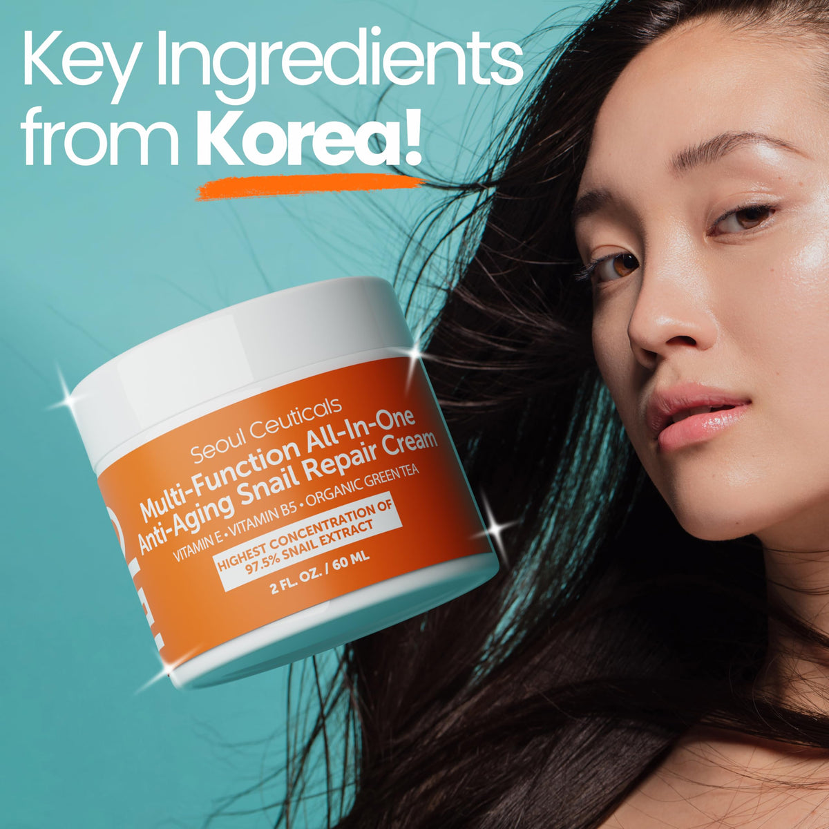 SeoulCeuticals 97.5% Snail Mucin Korean Face Moisturizer Day & Night Cream