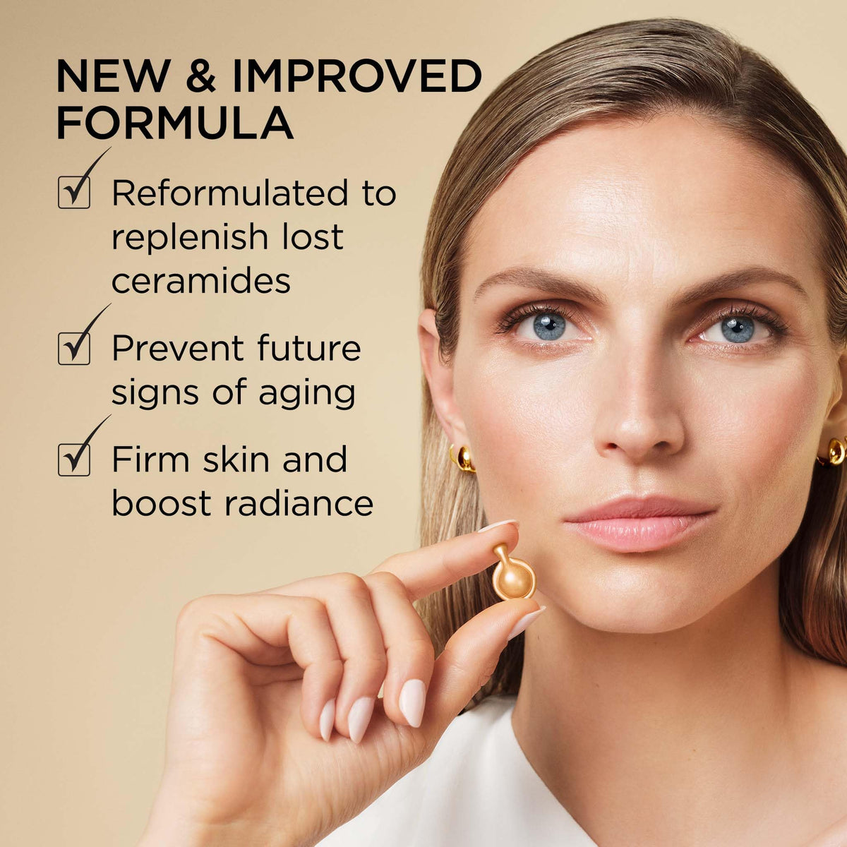 Elizabeth Arden Advanced Gold Ceramide Capsules Daily Youth Restoring Serum for Face, Anti-Aging Skin Care, 30 count
